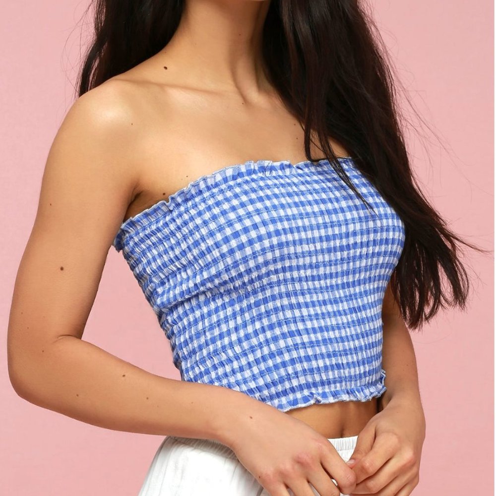 GINGHAM LULUS TUBE TOP